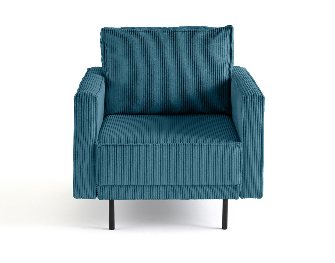 Fauteuil en velours côtelé avec pieds hauts Charlie