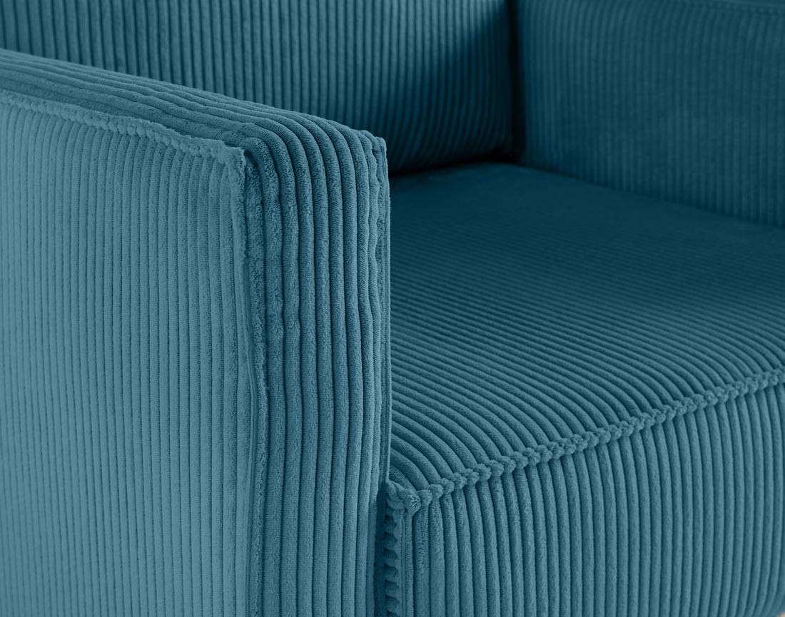 Fauteuil en velours côtelé avec pieds hauts Charlie