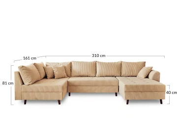 Canapé panoramique gauche 7 places pour chien ou chat Rune - Best Mobilier