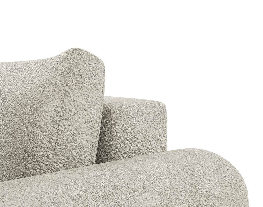Canapé d'angle réversible 4 places convertible avec coffre en tissu bouclette Rosalie