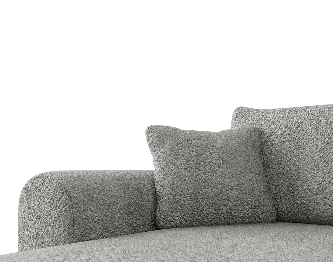 Canapé d'angle réversible 4 places convertible avec coffre en tissu bouclette Rosalie Canapé d'angle réversible 4 places convertible avec coffre en tissu bouclette Rosalie