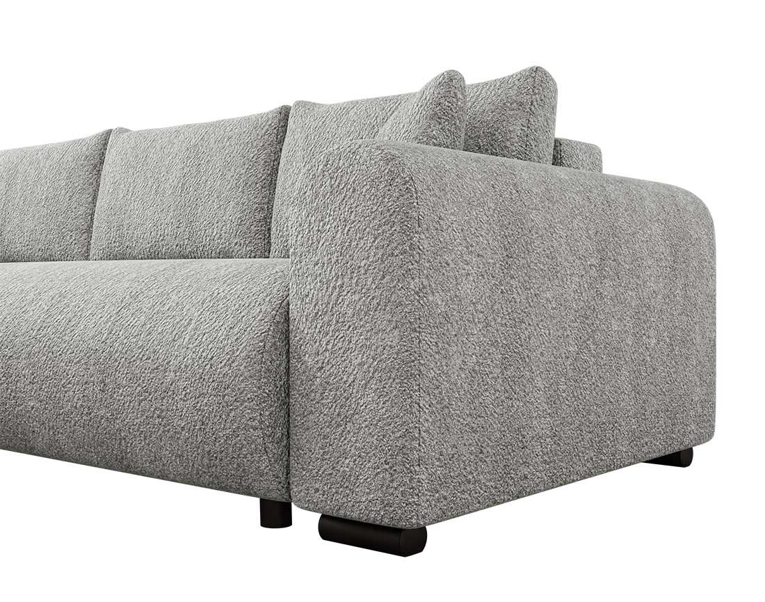 Canapé d'angle réversible 4 places convertible avec coffre en tissu bouclette Rosalie Canapé d'angle réversible 4 places convertible avec coffre en tissu bouclette Rosalie