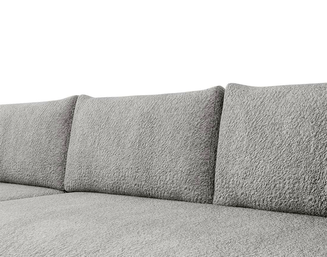 Canapé d'angle réversible 4 places convertible avec coffre en tissu bouclette Rosalie Canapé d'angle réversible 4 places convertible avec coffre en tissu bouclette Rosalie