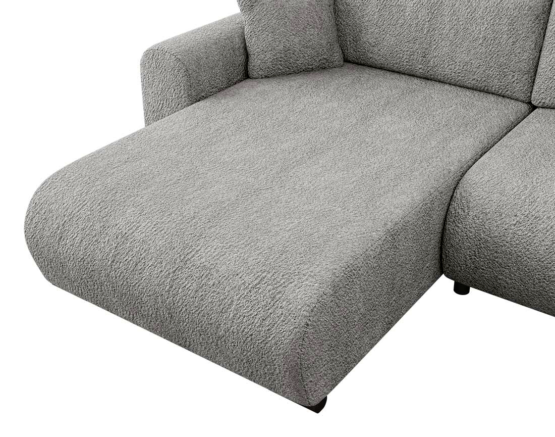 Canapé d'angle réversible 4 places convertible avec coffre en tissu bouclette Rosalie Canapé d'angle réversible 4 places convertible avec coffre en tissu bouclette Rosalie