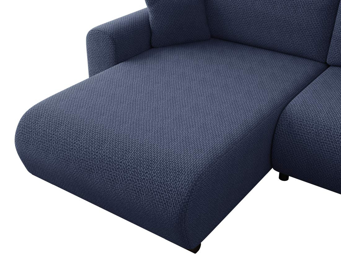 Canapé d'angle réversible 4 places convertible avec coffre en velours texturé Rosalie