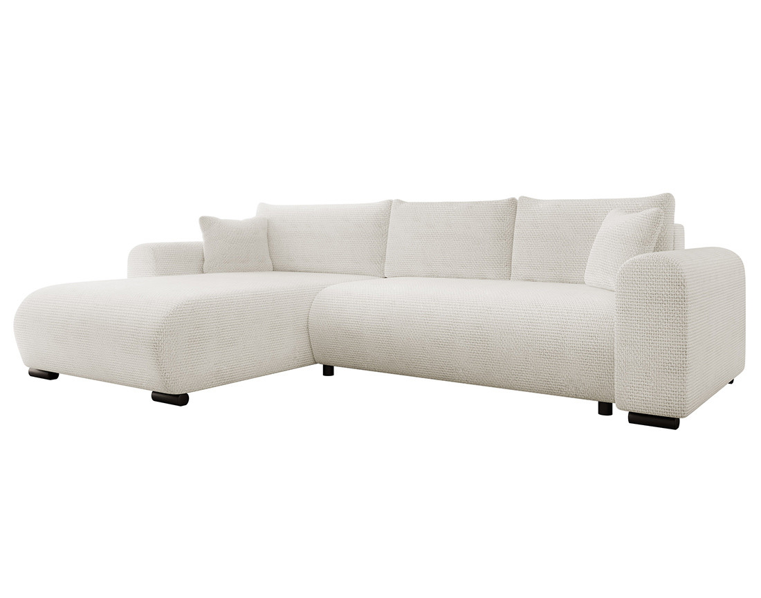 Canapé d'angle réversible 4 places convertible avec coffre en velours texturé Rosalie Canapé d'angle réversible 4 places convertible avec coffre en velours texturé Rosalie