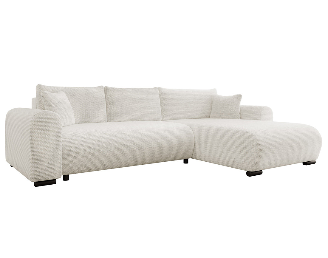 Canapé d'angle réversible 4 places convertible avec coffre en velours texturé Rosalie Canapé d'angle réversible 4 places convertible avec coffre en velours texturé Rosalie