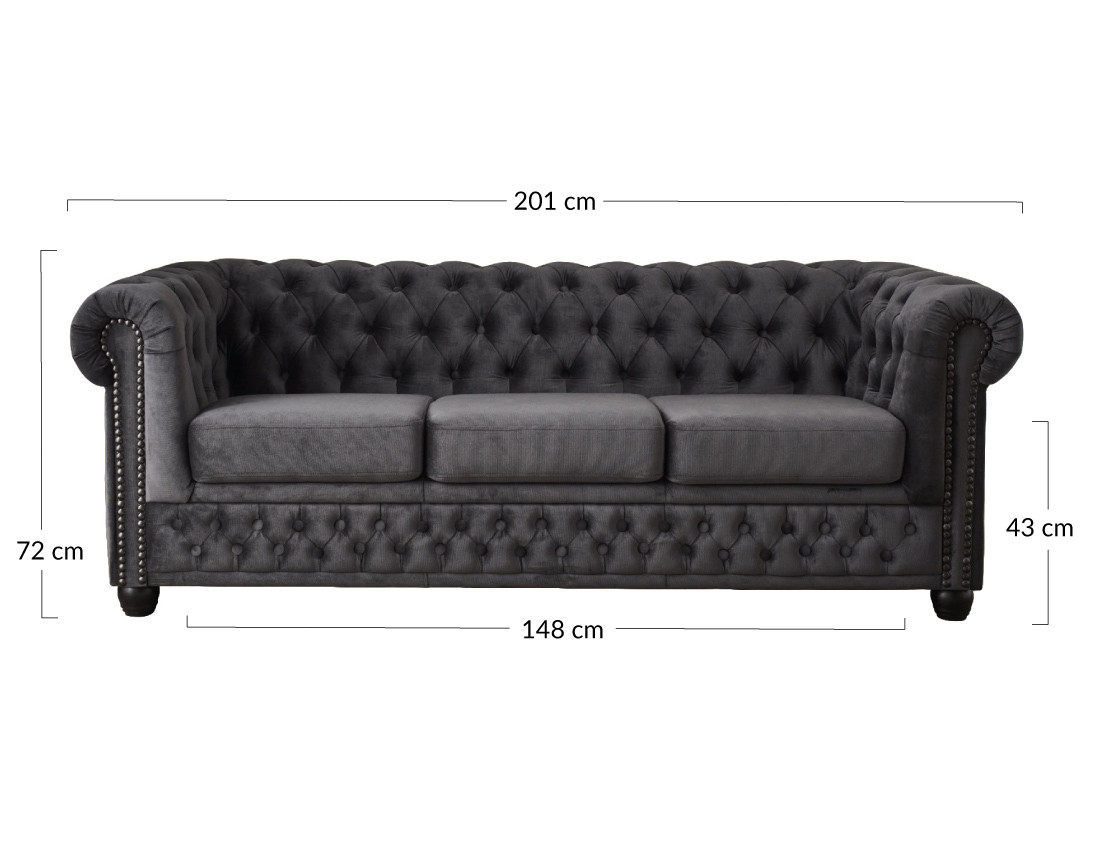 Canapé Chesterfield 3 places en velours William