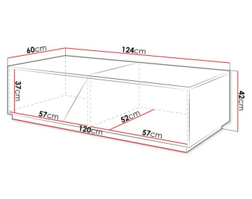 Pitt - Table basse - 124 cm - style industriel