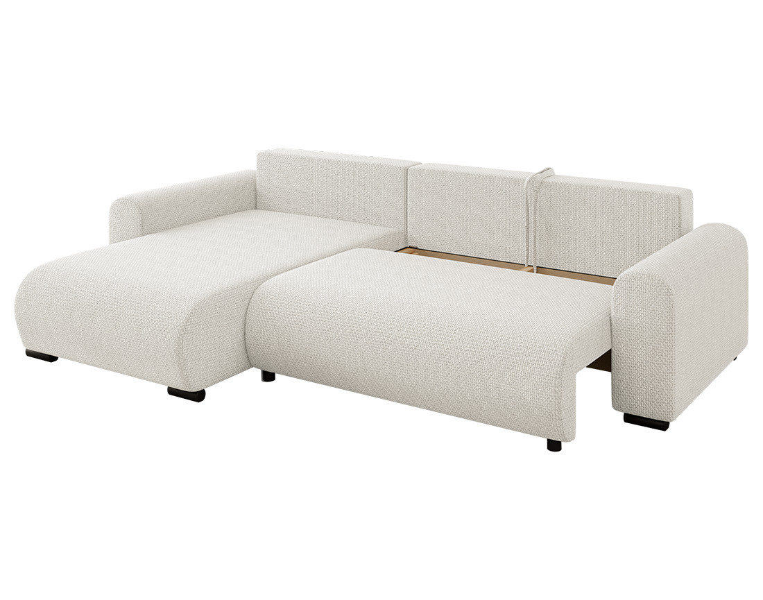 Canapé d'angle réversible 4 places convertible avec coffre en velours texturé Rosalie Canapé d'angle réversible 4 places convertible avec coffre en velours texturé Rosalie