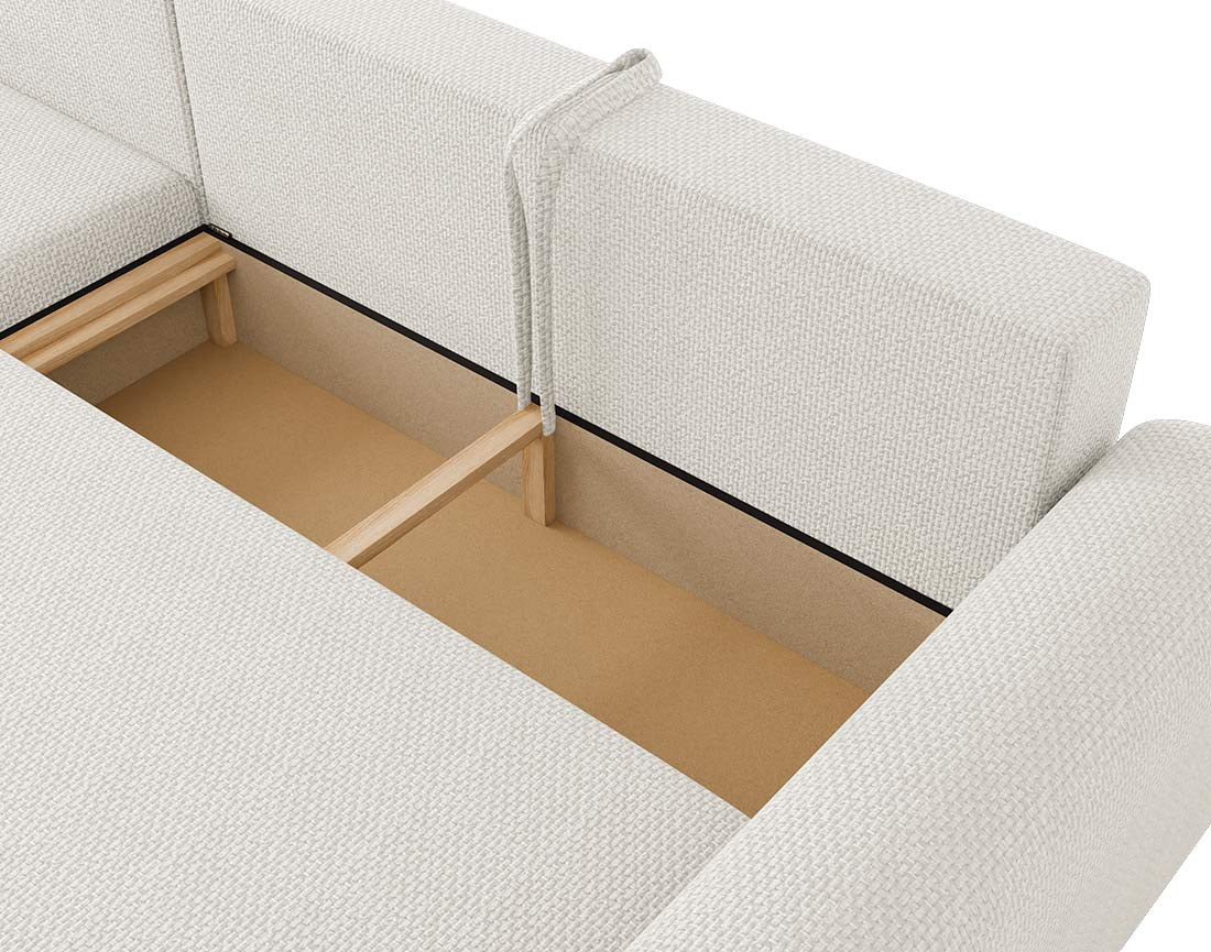 Canapé d'angle réversible 4 places convertible avec coffre en velours texturé Rosalie Canapé d'angle réversible 4 places convertible avec coffre en velours texturé Rosalie