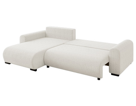 Canapé d'angle réversible 4 places convertible avec coffre en velours texturé Rosalie