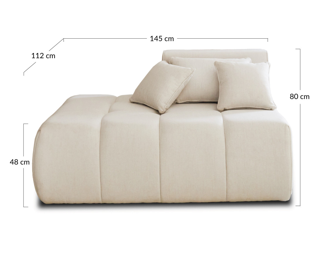 Module d'assise gauche en tissu Caracas