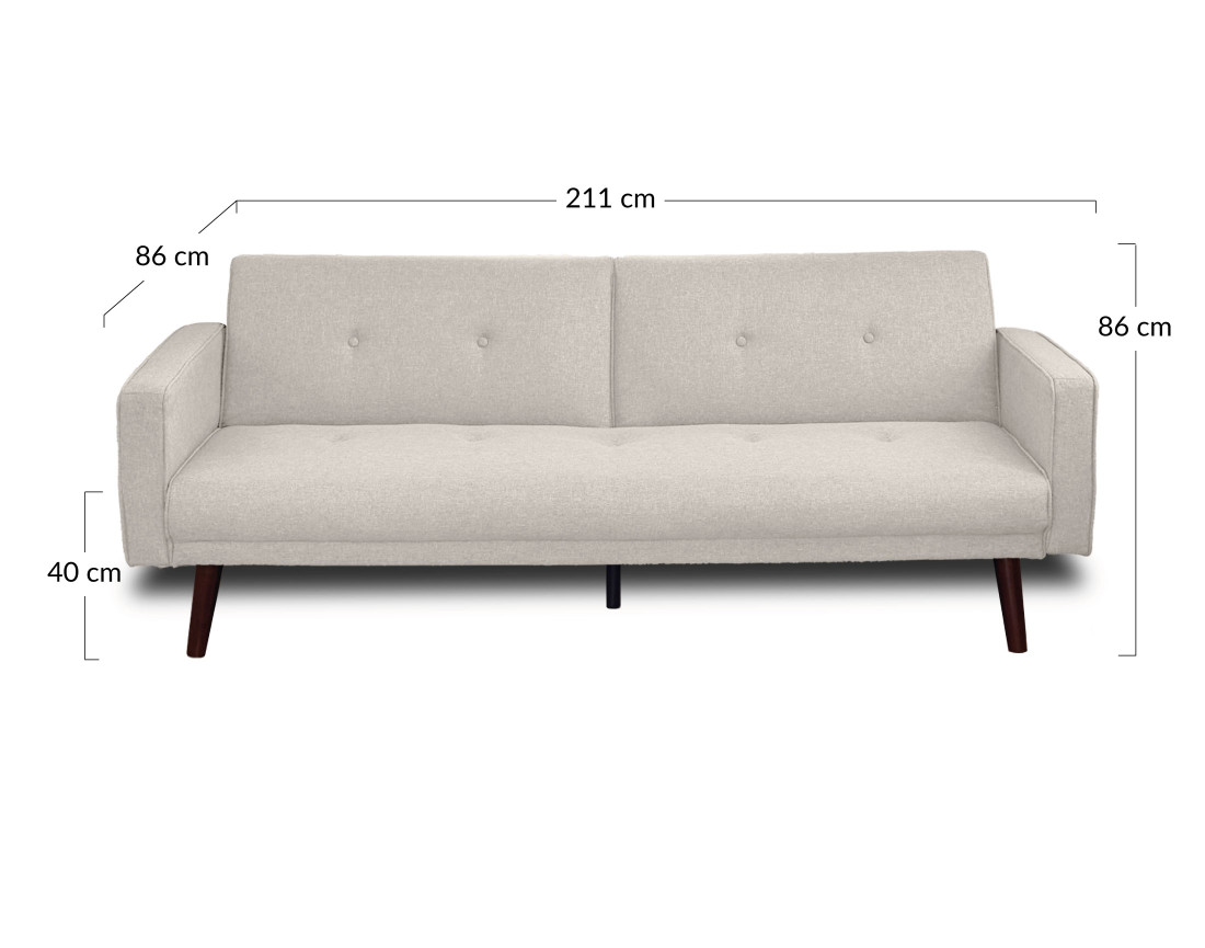 Canapé convertible clic-clac 2 places en tissu Babylone