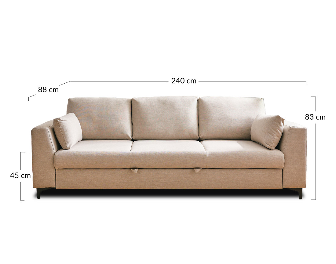 Canapé 3 places convertible en tissu Tala