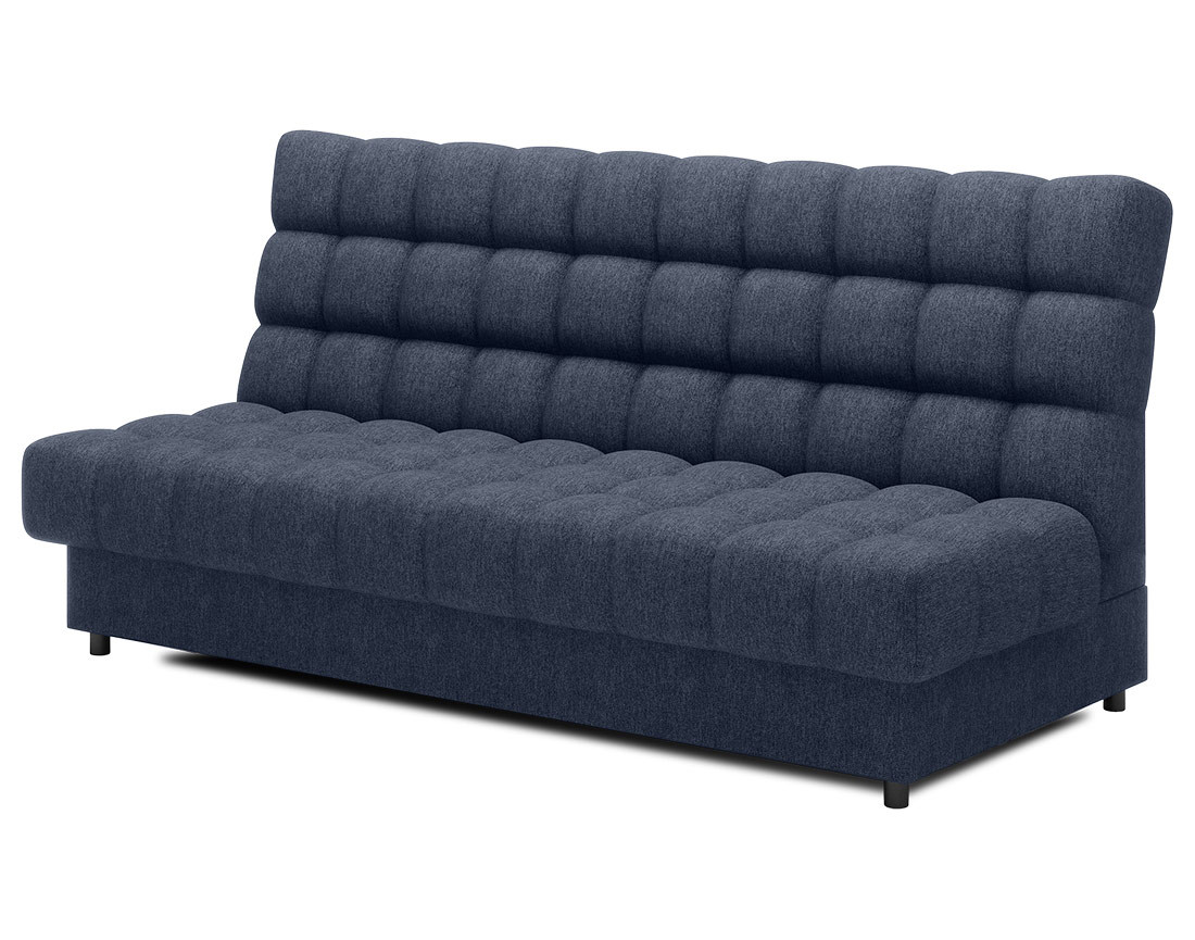 Canapé convertible clic-clac 3 places avec coffre en tissu texturé Ezra