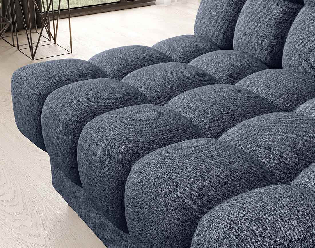 Canapé convertible clic-clac 3 places avec coffre en tissu texturé Ezra