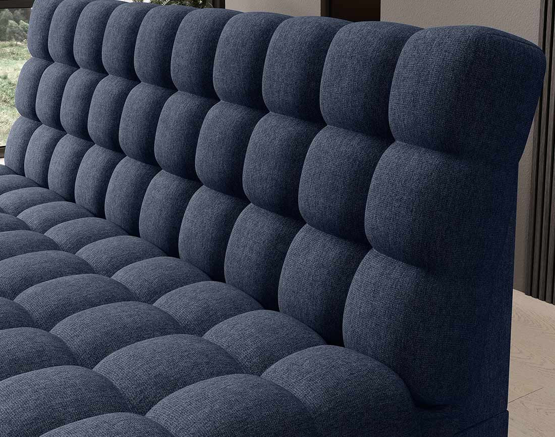 Canapé convertible clic-clac 3 places avec coffre en tissu texturé Ezra