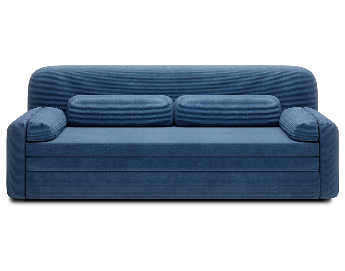 Canapé droit 3 places convertible avec coffre en velours côtelé Marius