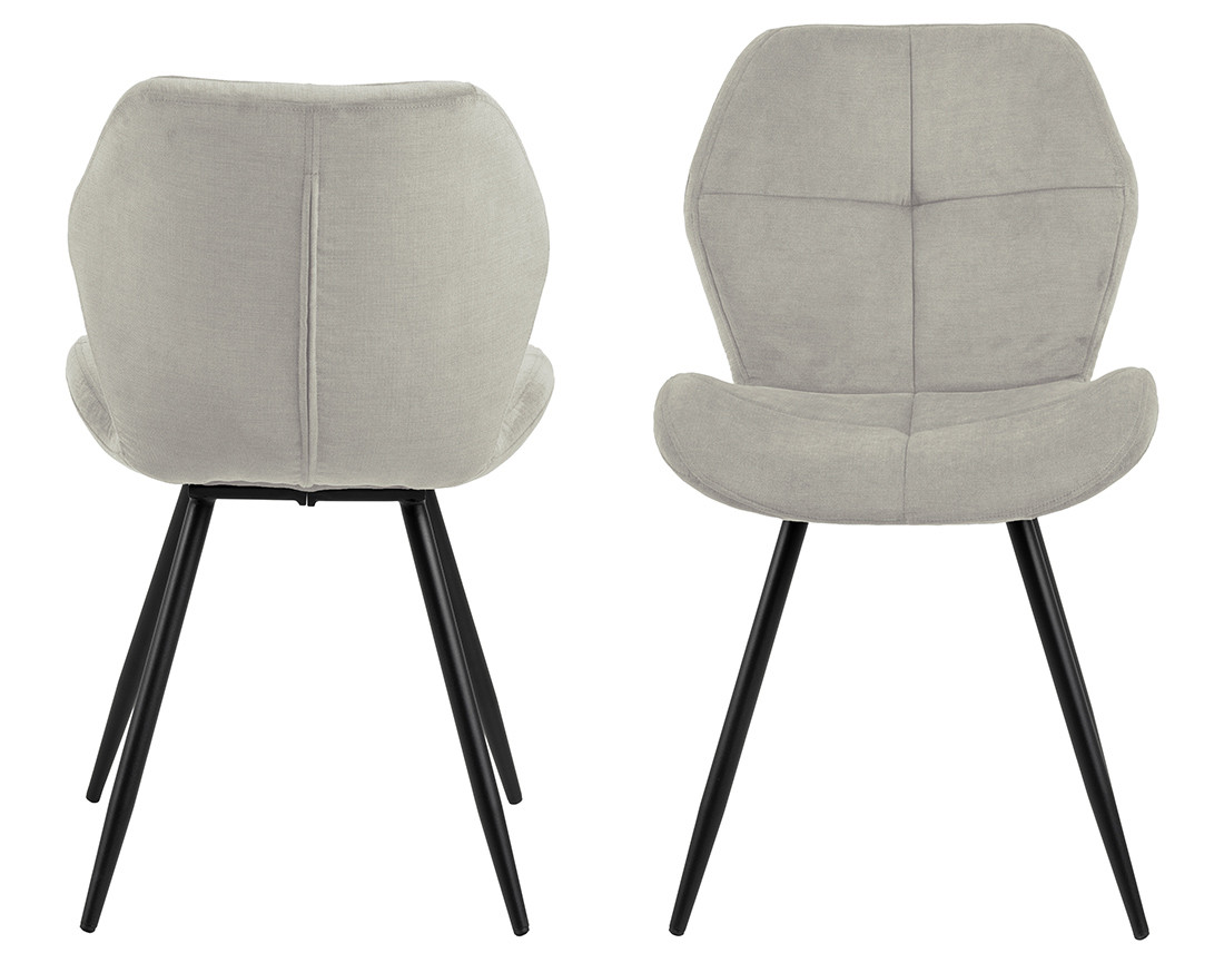 Lot de 2 chaises en tissu microfibre pieds en métal Manilla