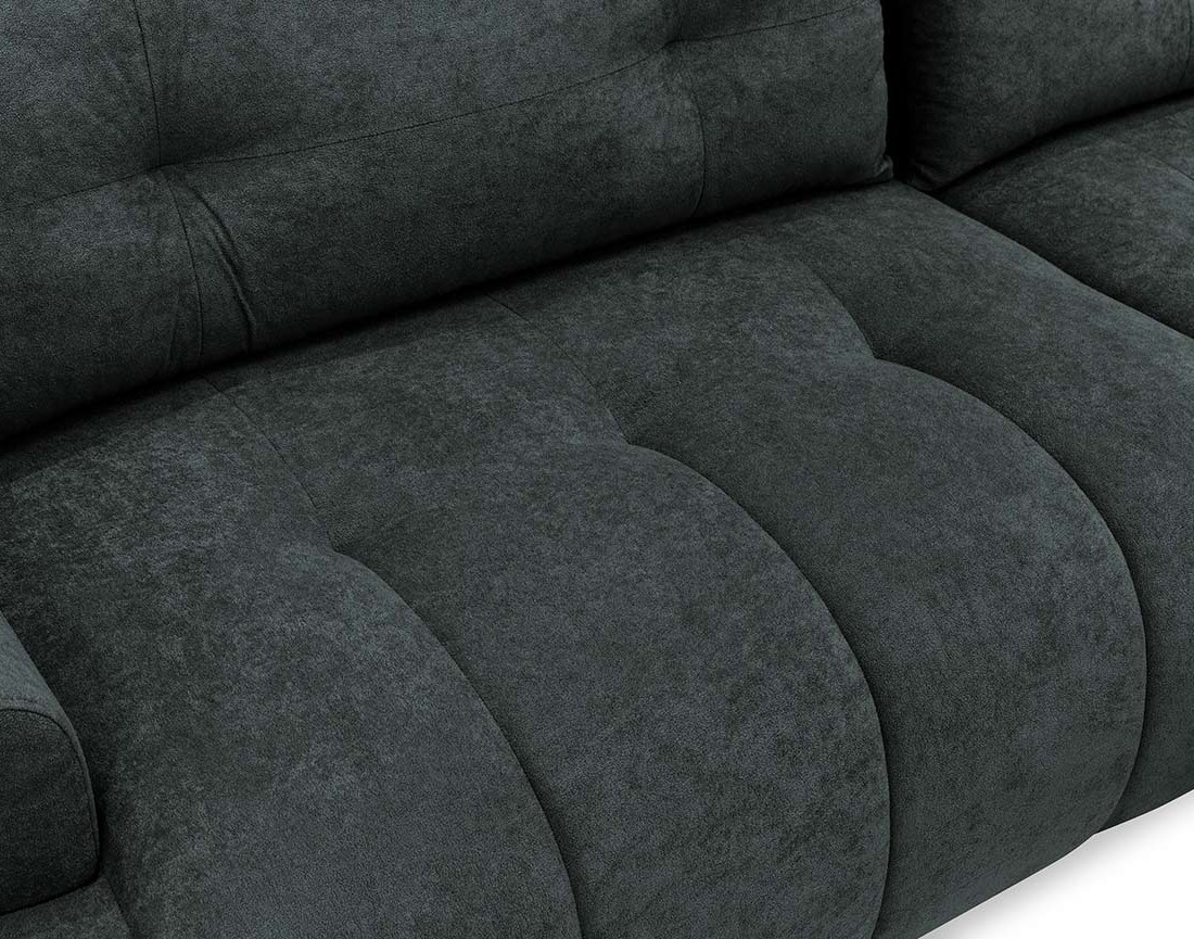 Canapé d'angle droit 4 places convertible avec coffre en tissu texturé Luzzio Canapé d'angle droit 4 places convertible avec coffre en tissu texturé Luzzio