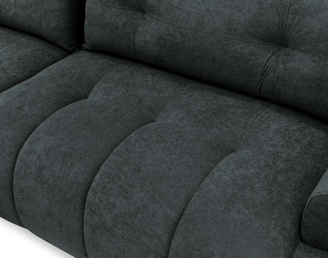 Canapé d'angle gauche 4 places convertible avec coffre en tissu texturé Luzzio Canapé d'angle gauche 4 places convertible avec coffre en tissu texturé Luzzio