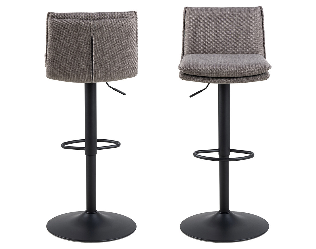 Lot de 2 tabourets ajustables et pivotants en tissu Alora
