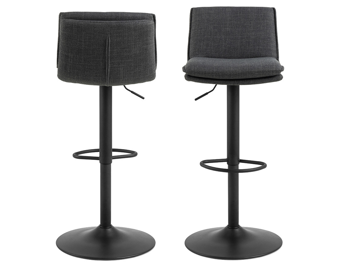 Lot de 2 tabourets ajustables et pivotants en tissu Alora