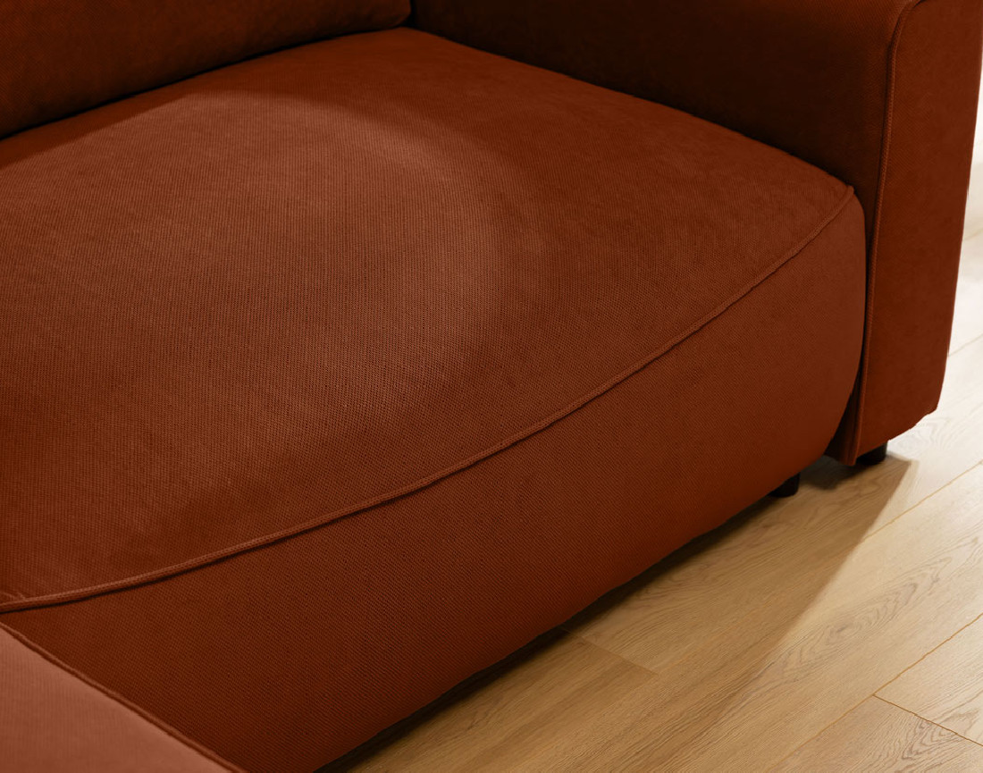 Canapé d'angle gauche 4 places convertible avec coffre en tissu texturé Aurelia