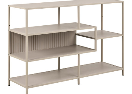 Étagère filaire métal avec plaquage en bois blanchi 114 cm gris Anthea