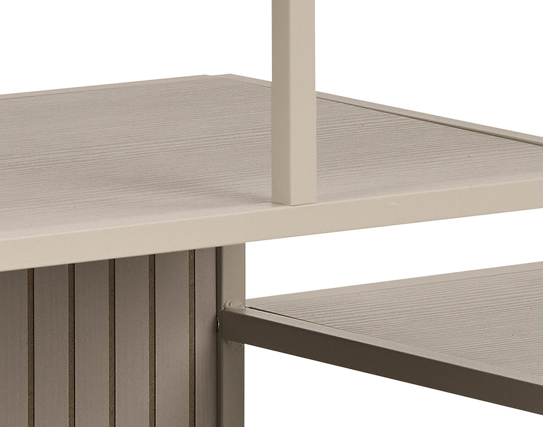 Étagère filaire métal avec plaquage en bois blanchi 114 cm gris Anthea