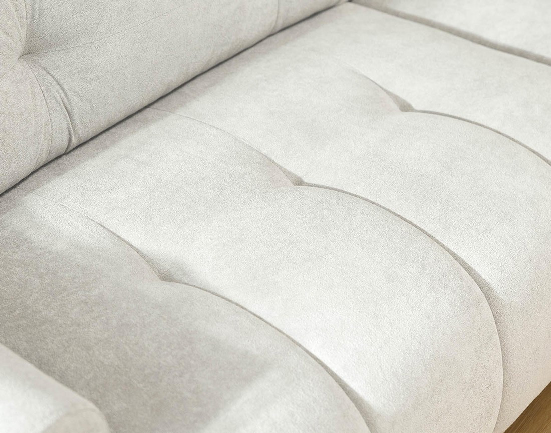 Canapé d'angle droit 4 places convertible avec coffre en tissu texturé Luzzio Canapé d'angle droit 4 places convertible avec coffre en tissu texturé Luzzio