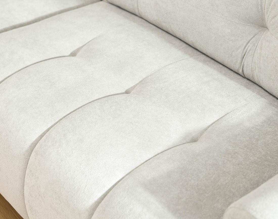 Canapé d'angle gauche 4 places convertible avec coffre en tissu texturé Luzzio Canapé d'angle gauche 4 places convertible avec coffre en tissu texturé Luzzio