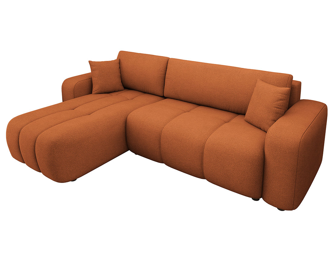 Canapé d'angle réversible 4 places convertible avec coffre en tissu Nicole Canapé d'angle réversible 4 places convertible avec coffre en tissu Nicole