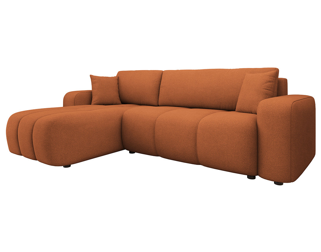 Canapé d'angle réversible 4 places convertible avec coffre en tissu Nicole Canapé d'angle réversible 4 places convertible avec coffre en tissu Nicole