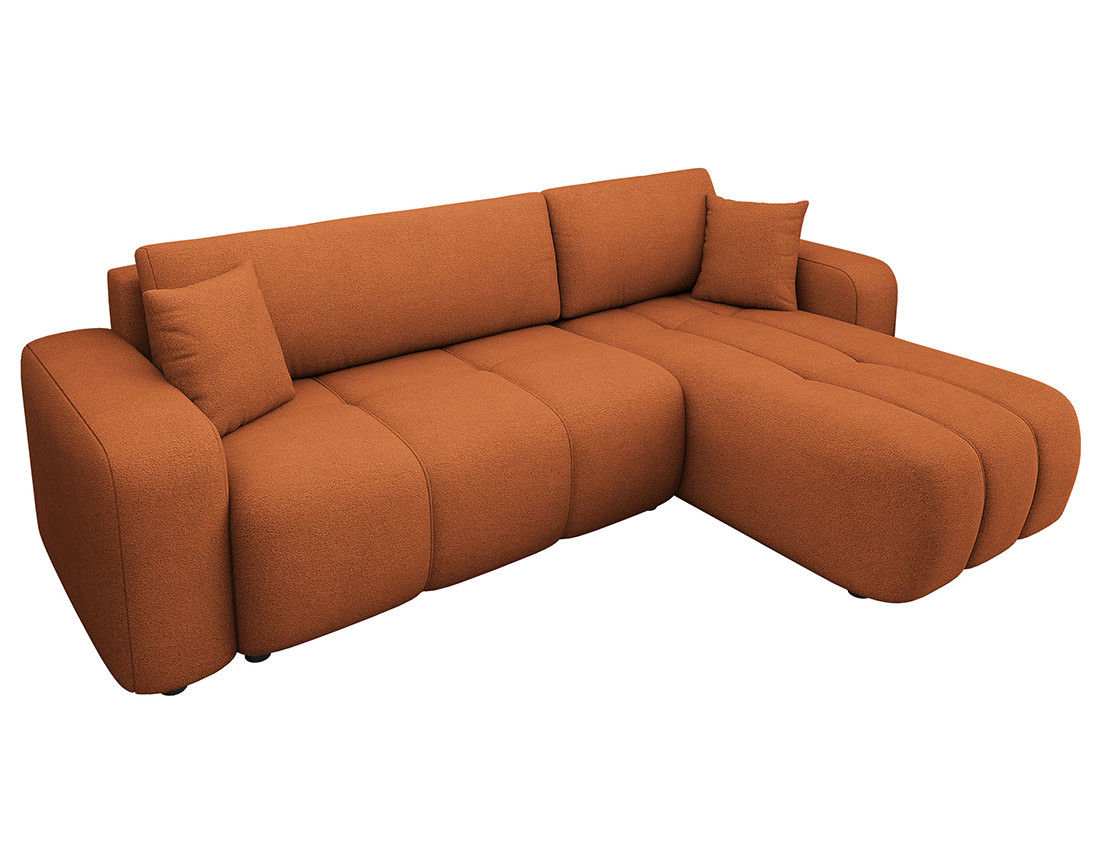Canapé d'angle réversible 4 places convertible avec coffre en tissu Nicole Canapé d'angle réversible 4 places convertible avec coffre en tissu Nicole