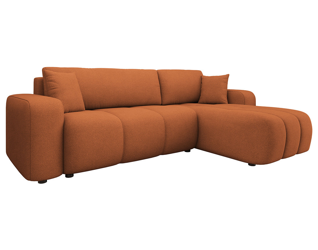 Canapé d'angle réversible 4 places convertible avec coffre en tissu Nicole Canapé d'angle réversible 4 places convertible avec coffre en tissu Nicole