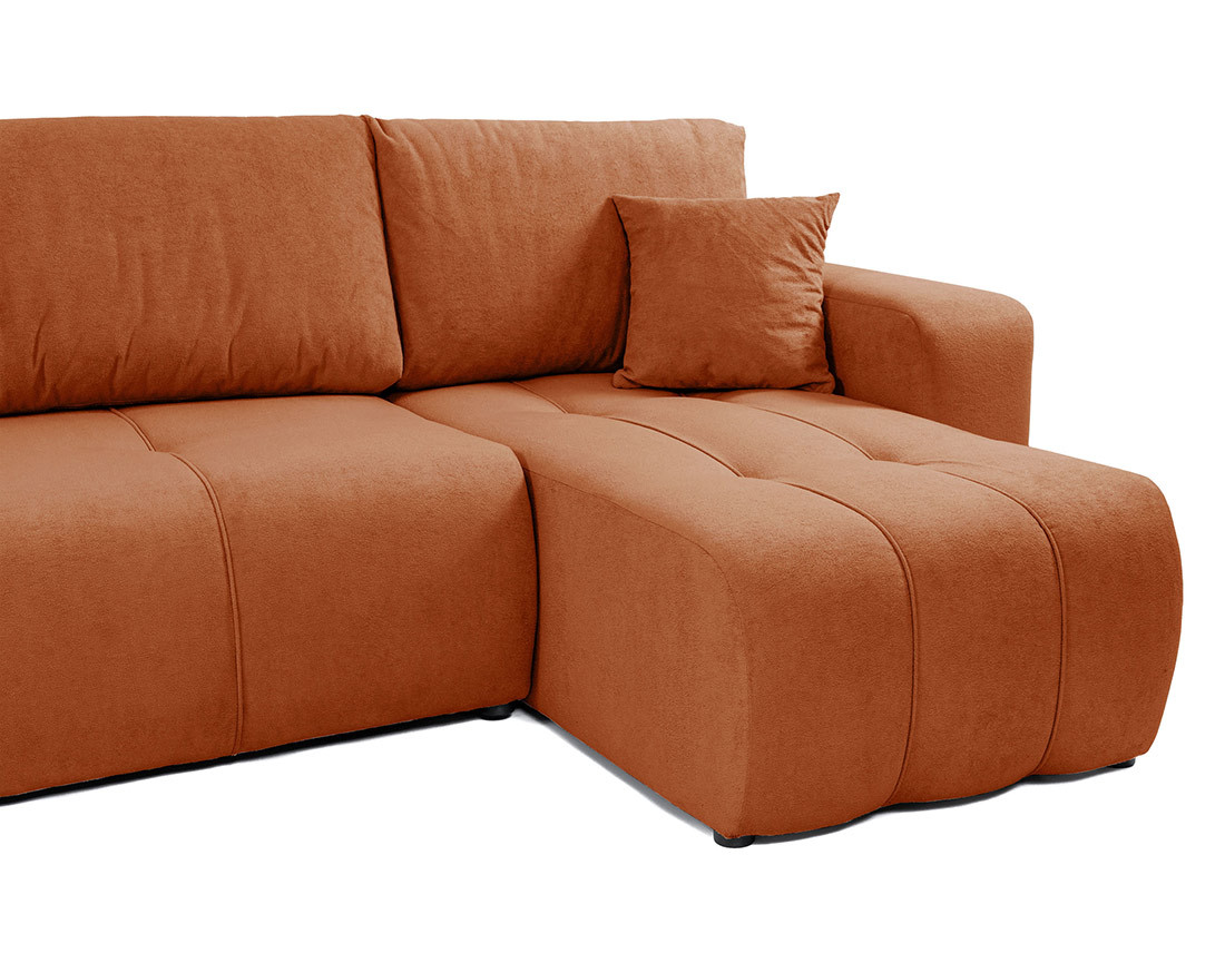 Canapé d'angle réversible 4 places convertible avec coffre en tissu Nicole Canapé d'angle réversible 4 places convertible avec coffre en tissu Nicole