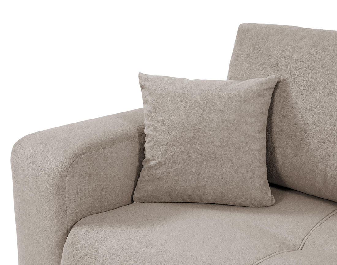 Canapé d'angle réversible 4 places convertible avec coffre en tissu Nicole