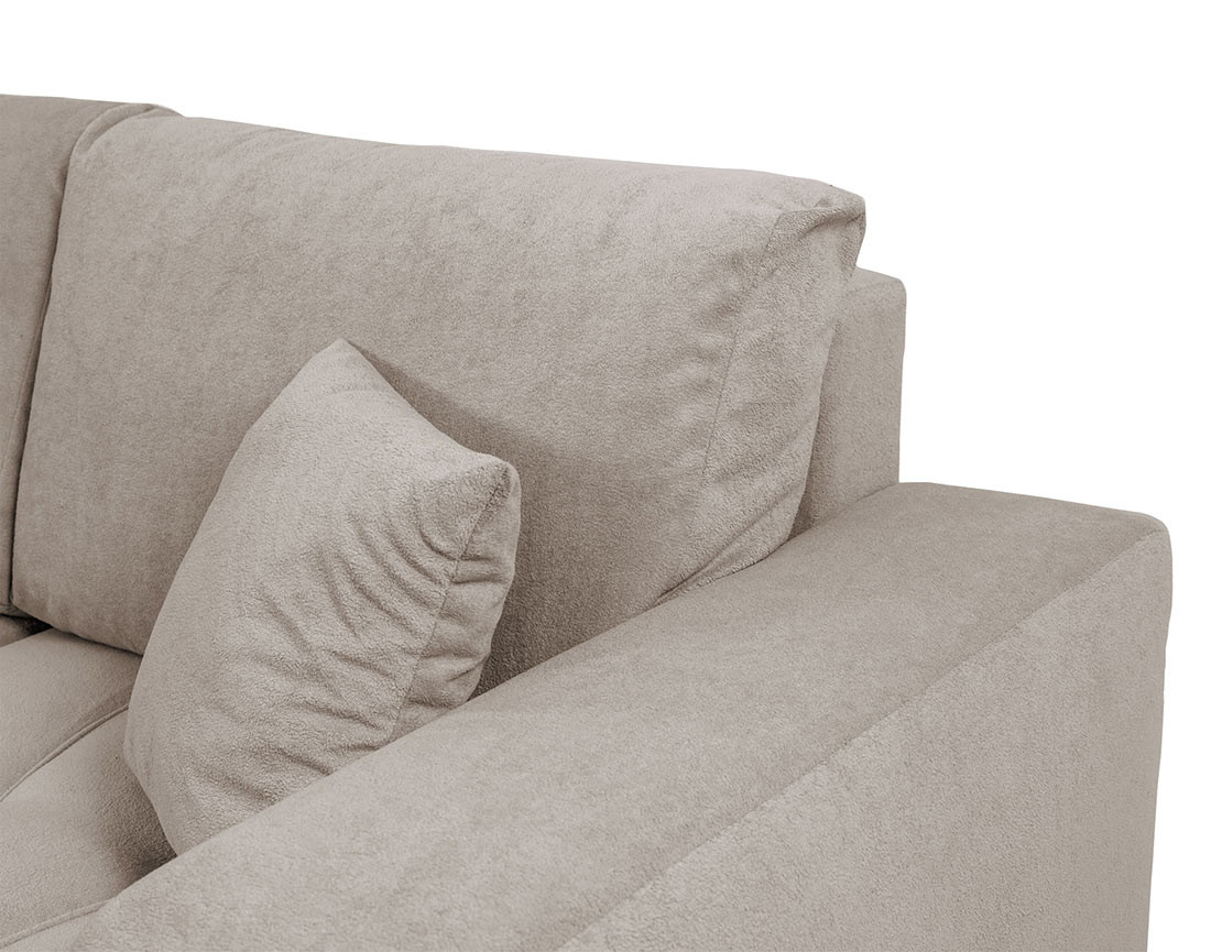 Canapé d'angle réversible 4 places convertible avec coffre en tissu Nicole