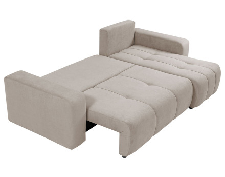 Canapé d'angle réversible 4 places convertible avec coffre en tissu Nicole