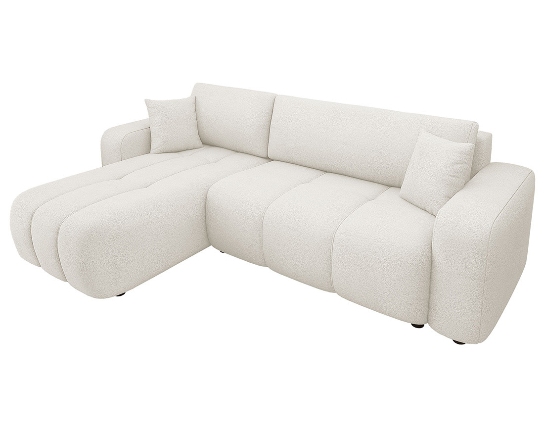 Canapé d'angle réversible 4 places convertible avec coffre en tissu Nicole Canapé d'angle réversible 4 places convertible avec coffre en tissu Nicole