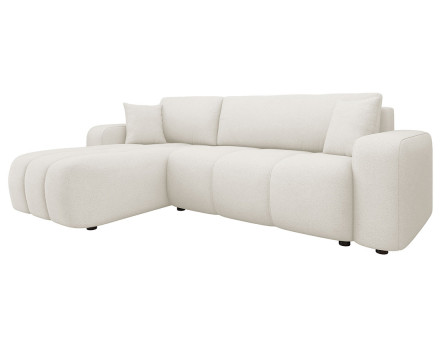 Canapé d'angle réversible 4 places convertible avec coffre en tissu Nicole