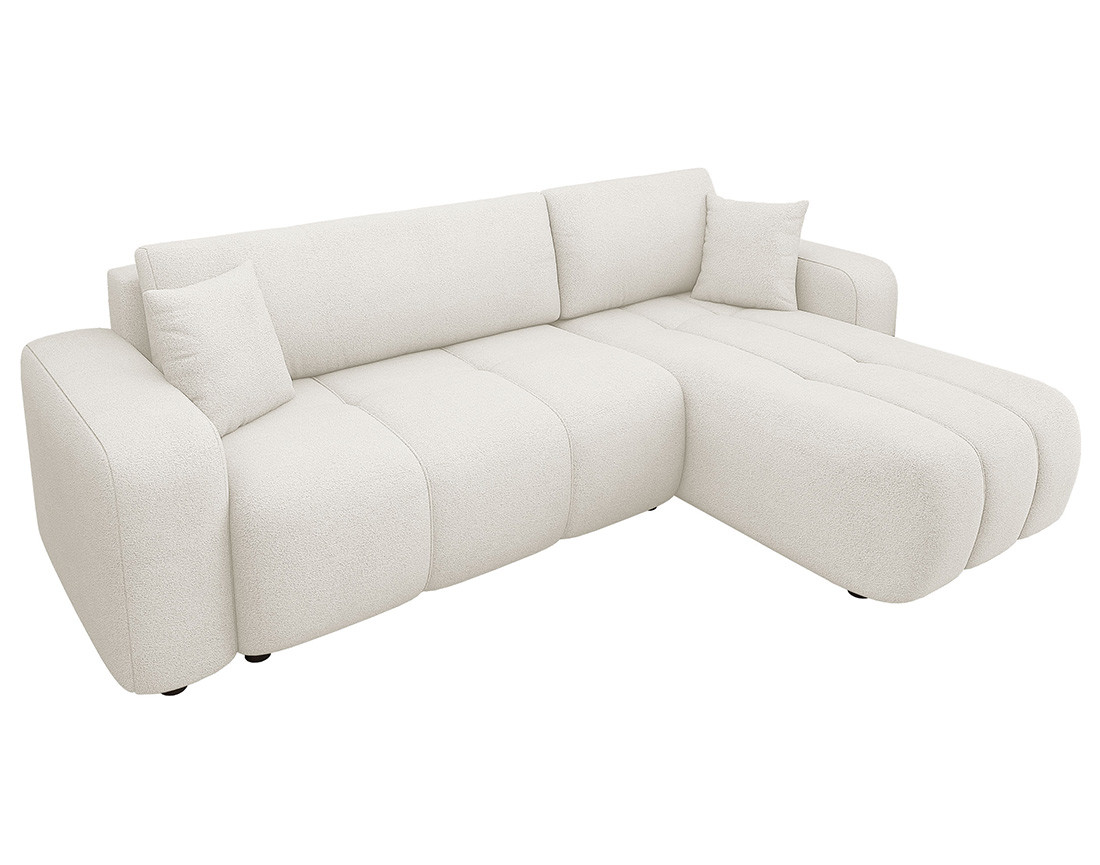 Canapé d'angle réversible 4 places convertible avec coffre en tissu Nicole Canapé d'angle réversible 4 places convertible avec coffre en tissu Nicole