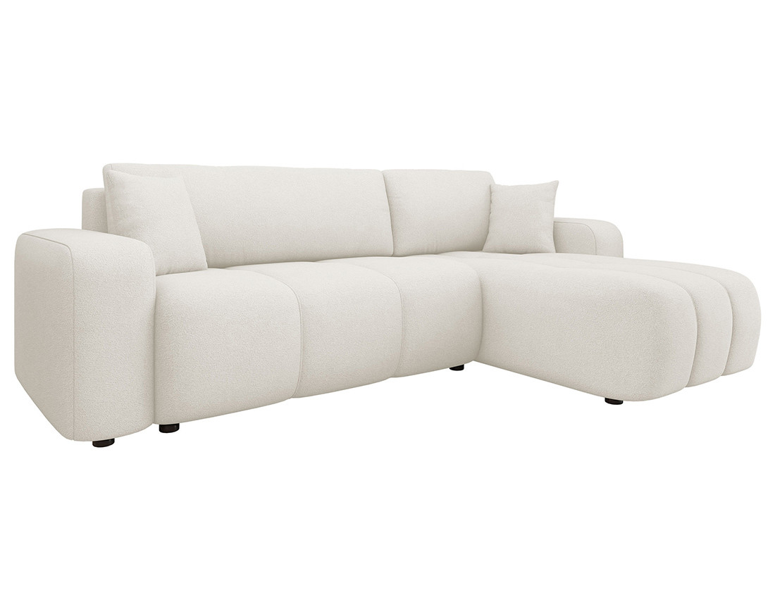 Canapé d'angle réversible 4 places convertible avec coffre en tissu Nicole Canapé d'angle réversible 4 places convertible avec coffre en tissu Nicole