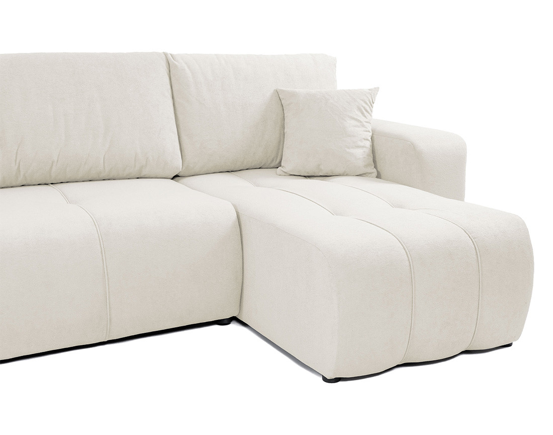 Canapé d'angle réversible 4 places convertible avec coffre en tissu Nicole Canapé d'angle réversible 4 places convertible avec coffre en tissu Nicole