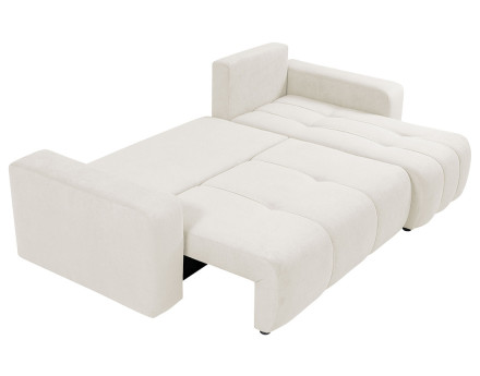 Canapé d'angle réversible 4 places convertible avec coffre en tissu Nicole