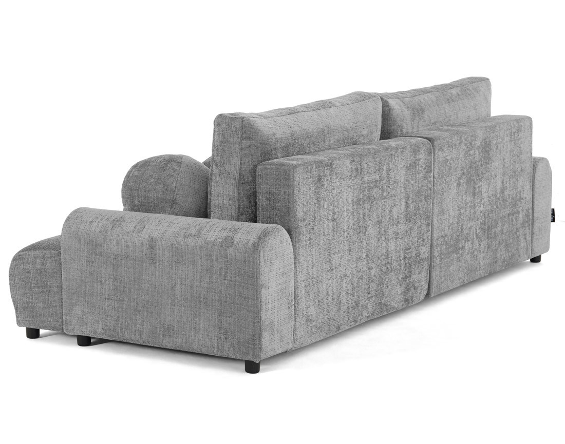 Canapé d'angle gauche 4 places convertible avec coffre en velours texturé Nelly Canapé d'angle gauche 4 places convertible avec coffre en velours texturé Nelly