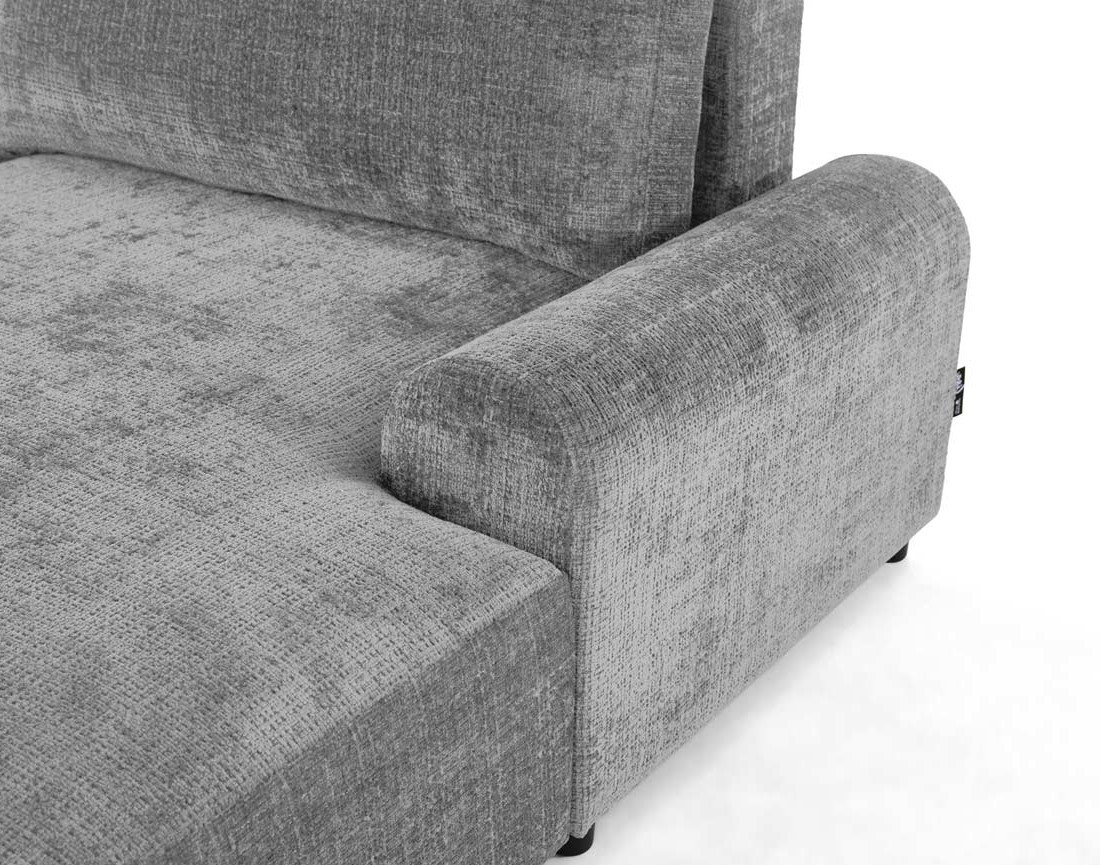 Canapé d'angle droit 4 places convertible avec coffre en velours texturé Nelly Canapé d'angle droit 4 places convertible avec coffre en velours texturé Nelly