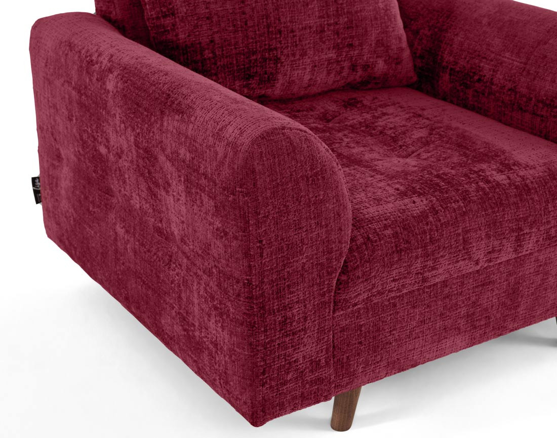 Fauteuil en velours texturé Rune